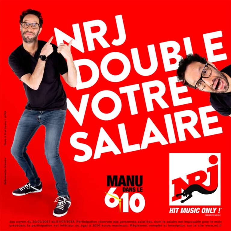 Visuel officiel de l'opération Manu double votre salaire sur NRJ