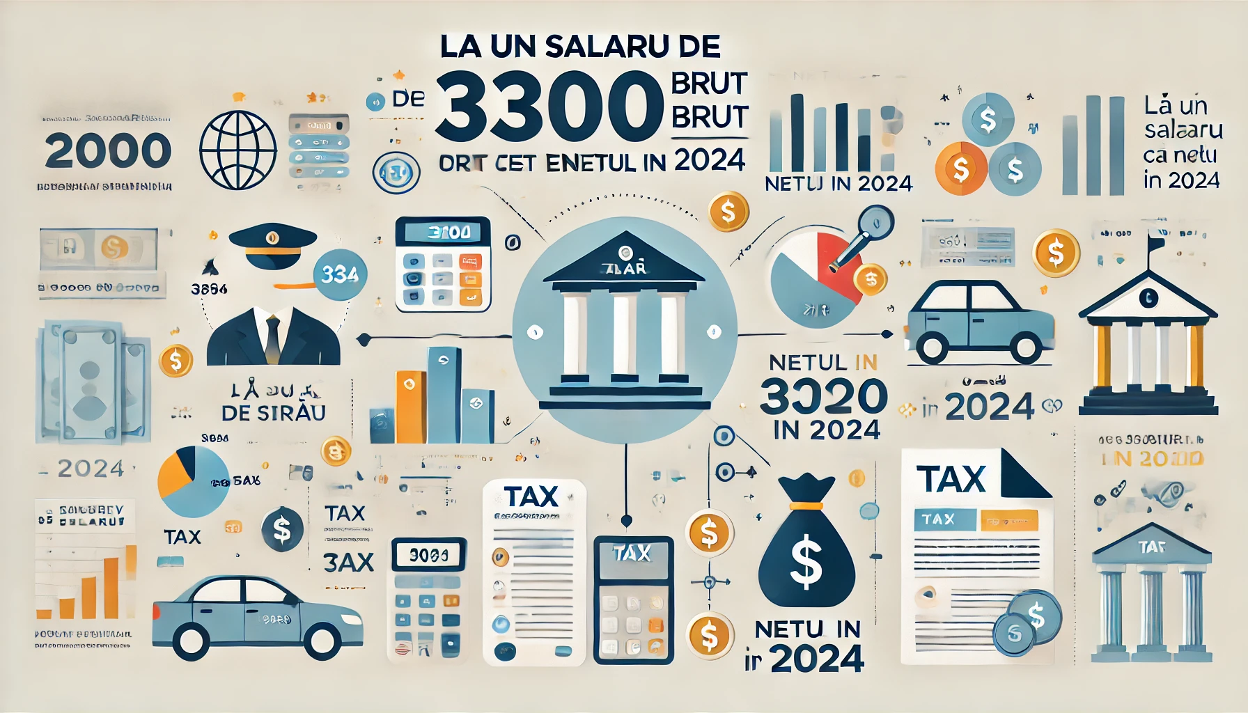 Illustration montrant le calcul du salaire net à partir d’un revenu brut de 3300 euros