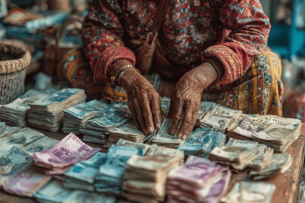 Illustration du salaire moyen en Thaïlande en 2024 avec une vue urbaine typique